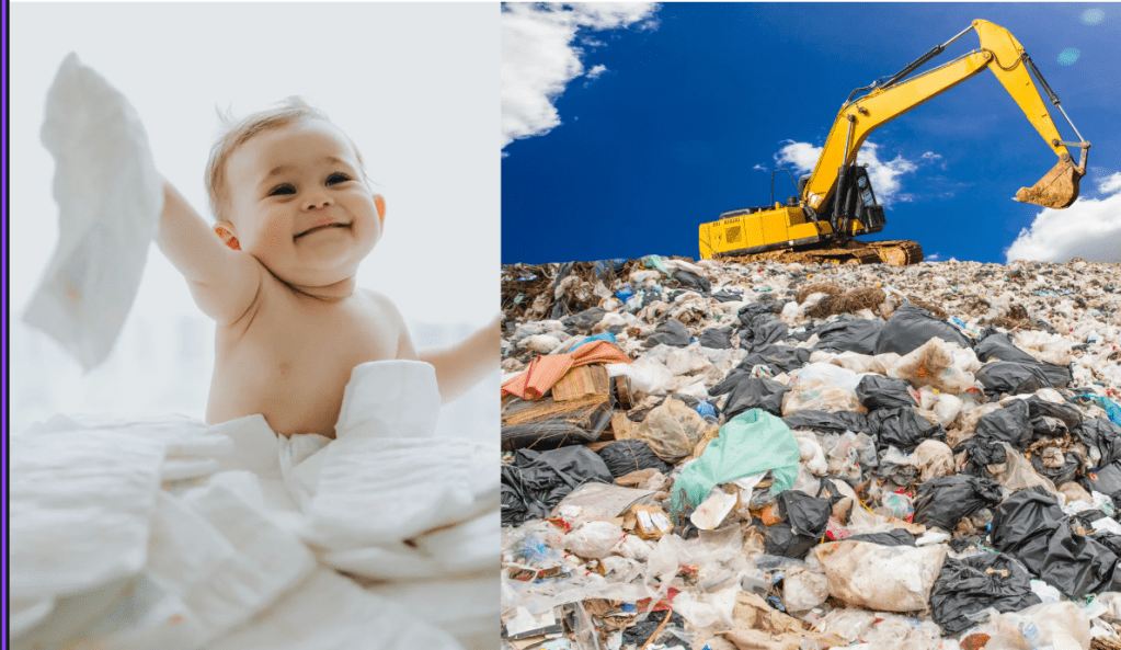 diaper, landfill, environment, waste, fungi