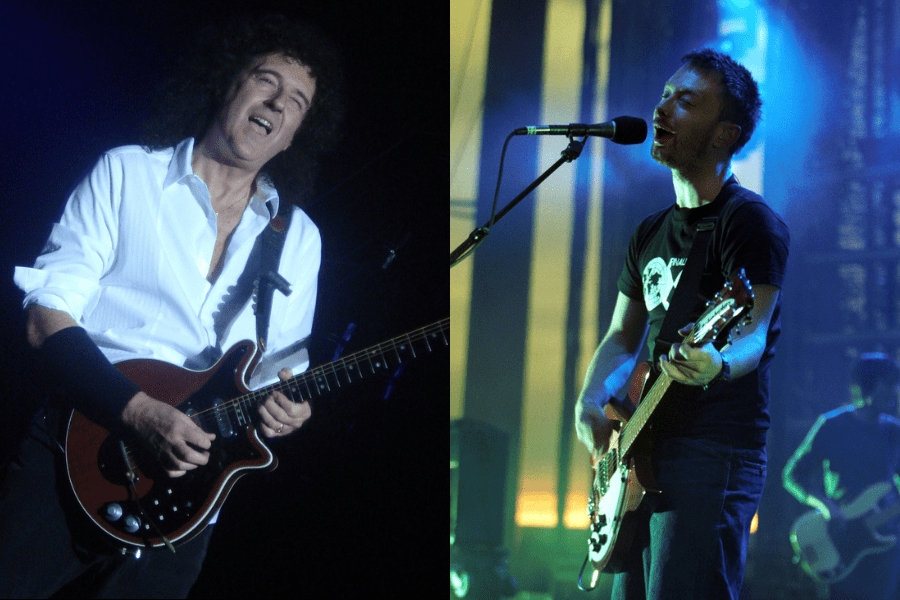 radiohead, thom yorke, queen, brian may, guitar