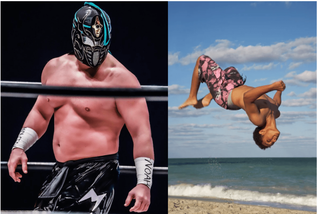 pro wrestling, viral, backflip, kayfabe, athlete