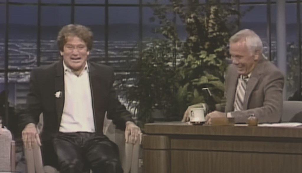 Robin Williams, Johnny Carson, talk shows, humor, funny, comedians, late night