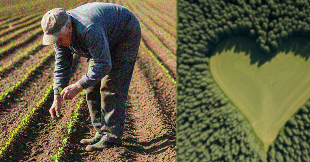 winston howes, heart shaped meadow, tree tribute, grief and love, viral photo, aerial heart tribute, janet howes, oak tree planting, hidden tribute, romantic gestures