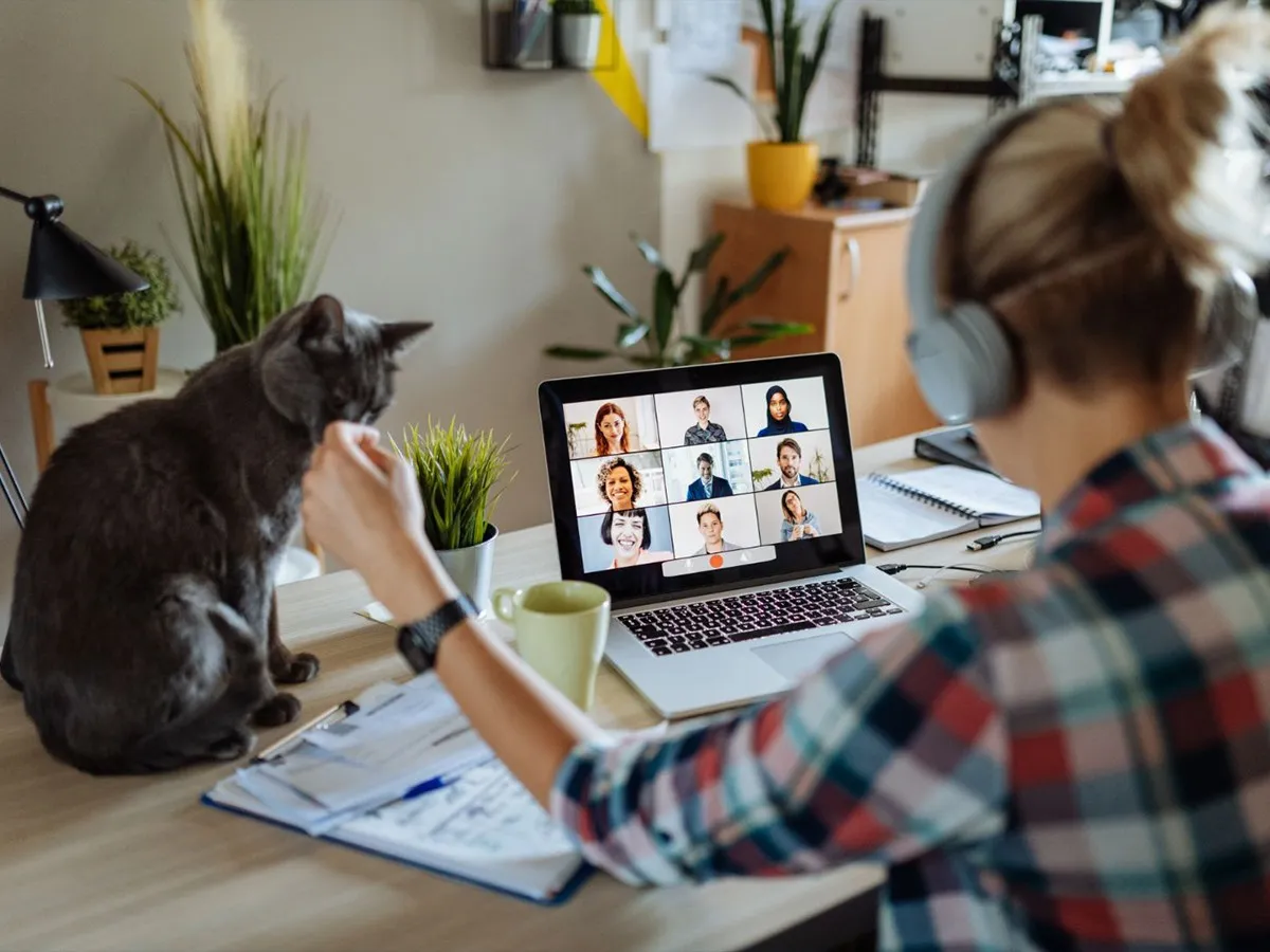 hybrid schedule, work from home, casual work week, Zoom calls, internet, work day