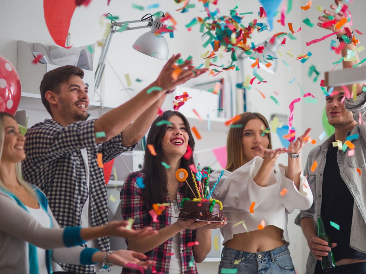 birthdays, work celebrations, company card, cake, gifts, staff party, employee party, natal brithday