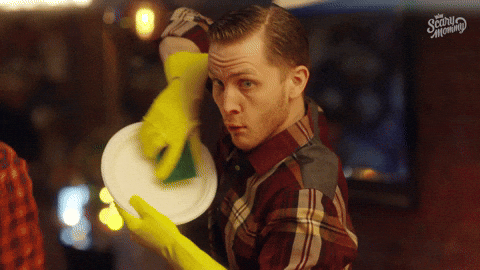 dishwasher, dirty tableware, milk, sponges, silicone scrubber, debris, bacterial species, eating utensils, dishes