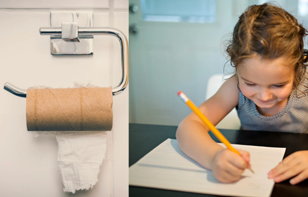 toilet paper roll note, toilet paper note, welcome note, time capsule, home renovation