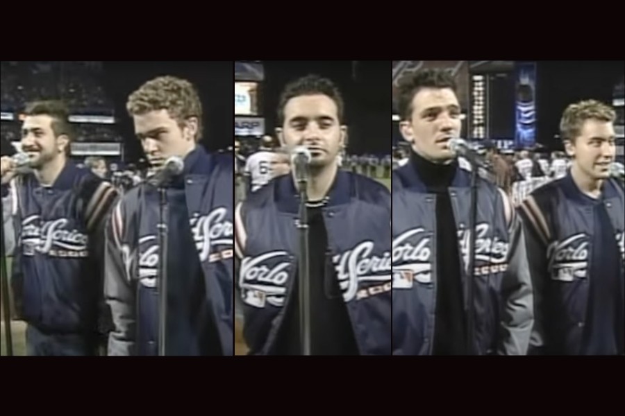 nsync, justin timberlake, national anthem, mlb, world series