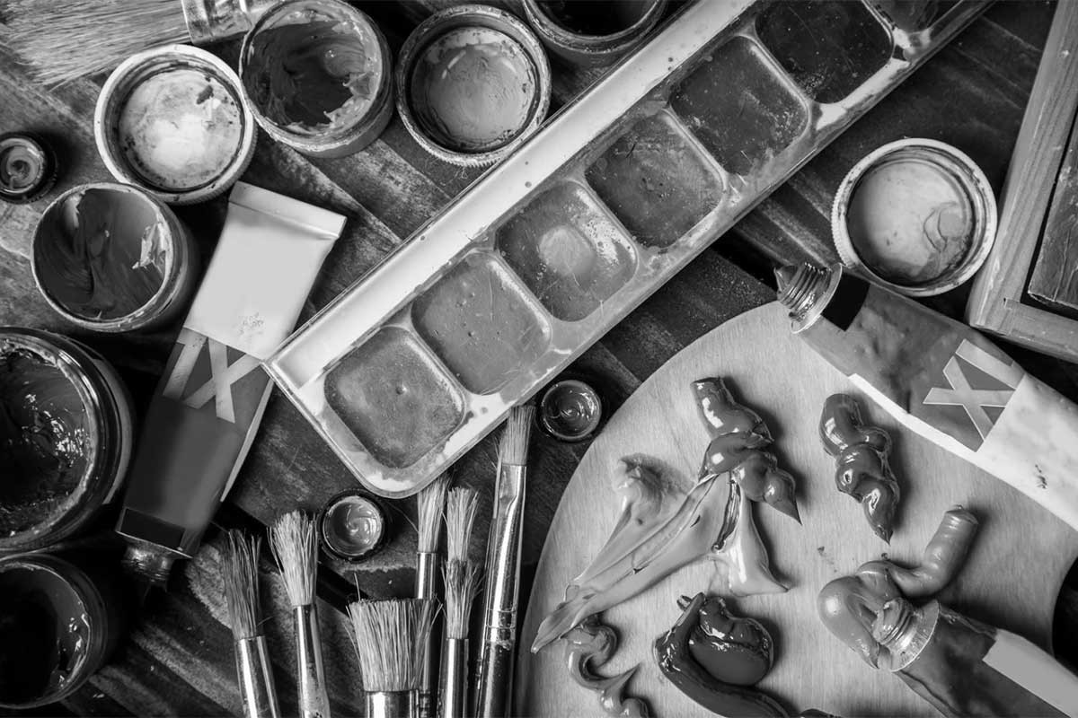 Bob Ross, The Joy of Painting, colorblind art, grey painting, painting tips, art inspiration, landscape painting, oil painting, art without color, painting techniques, artistic motivation, colorblind artist, famous painters, TV art show, art legacy, inspirational art, viral video, painting tutorial, creative process, mountains painting