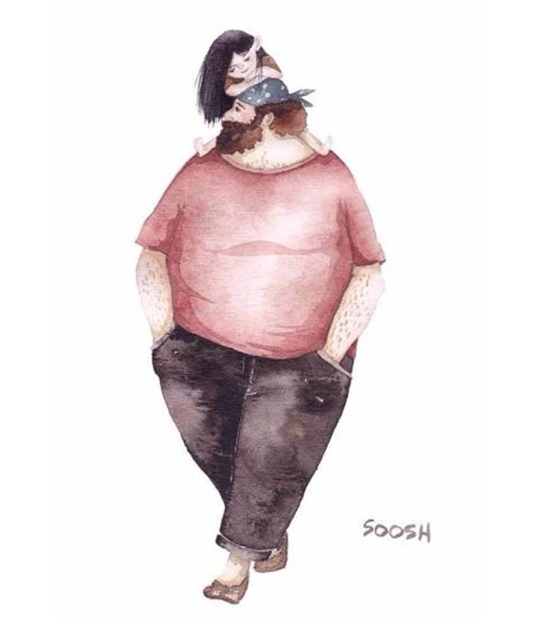 Dads have good shoulders to lean on.