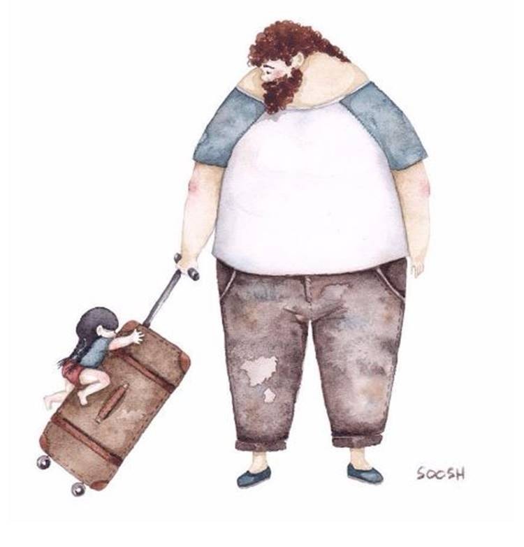 Wanting dad to be home all the time.