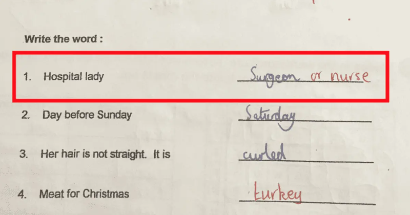 sexism in education, gender stereotypes, sexist homework, gender roles, women in STEM, representation matters, challenging stereotypes, female surgeons, gender bias, career stereotypes