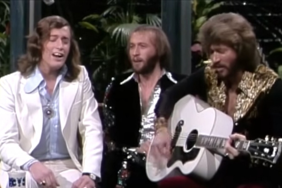 the bee gees, acoustic guitar, johnny carson, tonight show, live music
