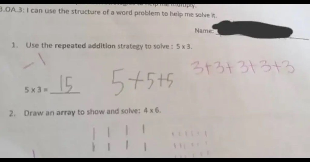 math education, teaching methods, multiplication, addition strategy, classroom controversy, grading fairness, student learning, teacher feedback, math problems, education debate, school grading