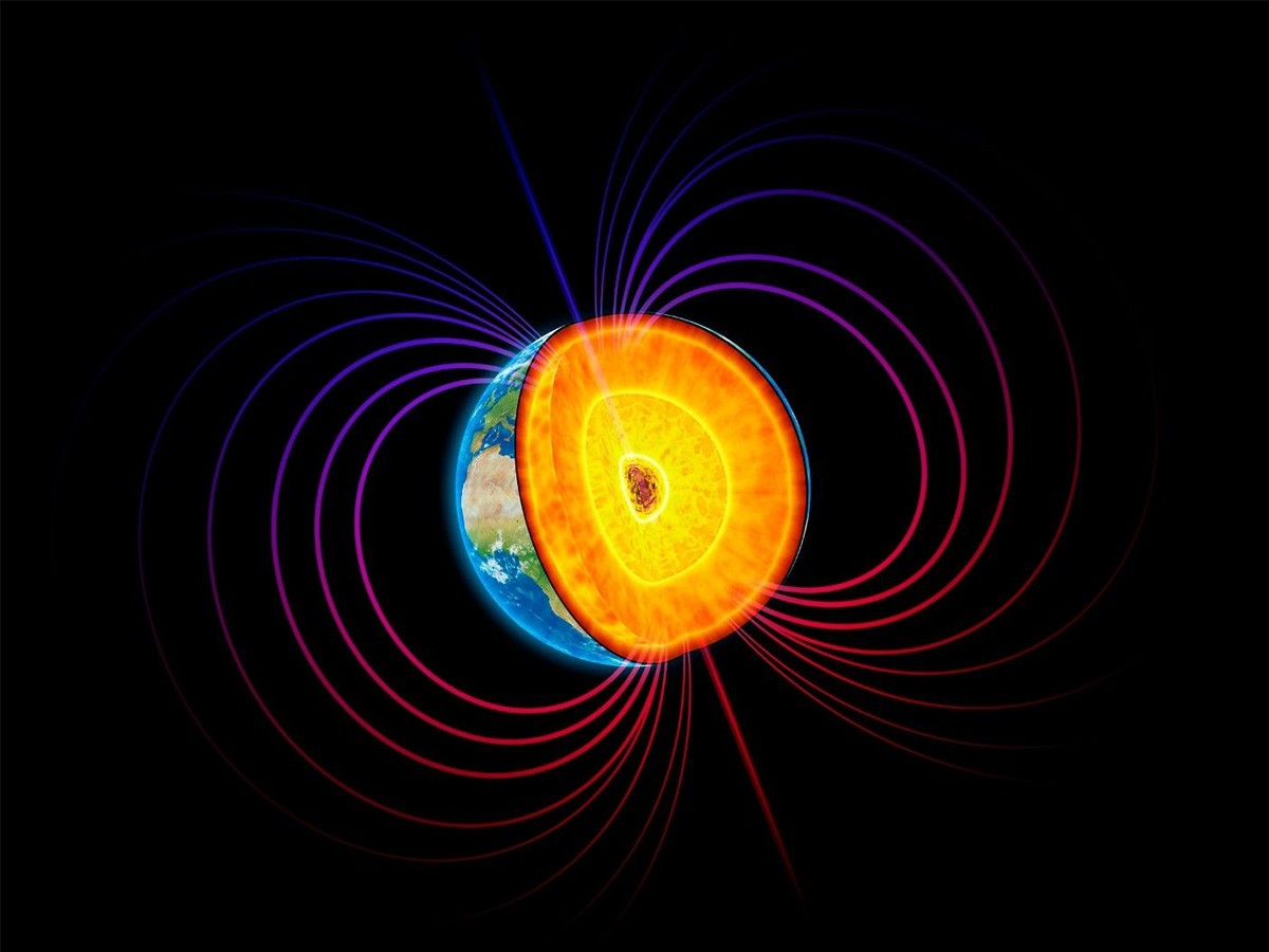 lively inner core, inside our planet, theory, math, measuring instruments, electric currents, technology