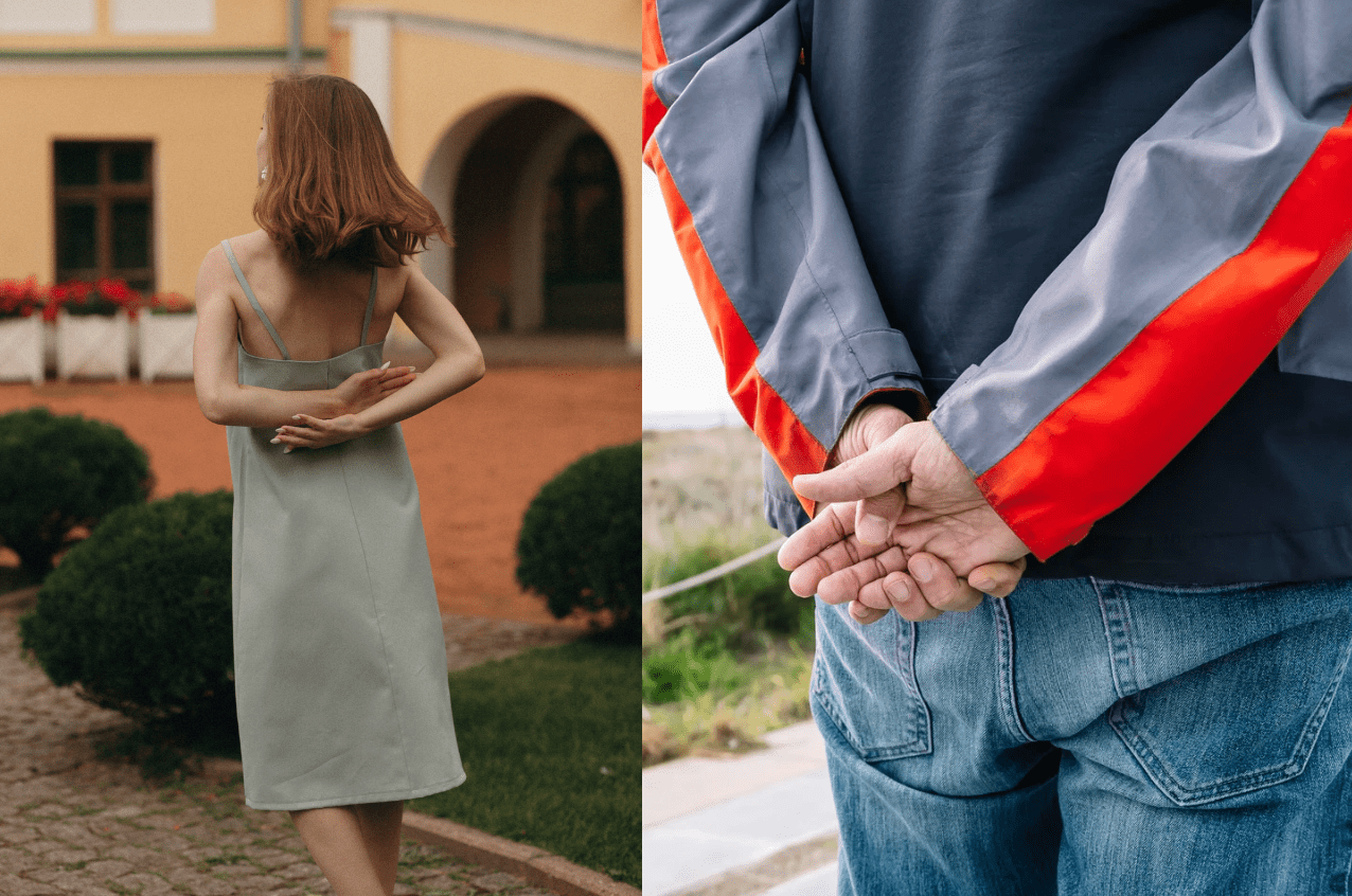 walking with hands behind back, posture, body language, psychology, confidence