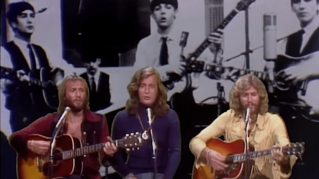 The Bee Gees, The Beatles, 1973, The Midnight Special, medley, cover, acoustic, Barry Gibb, Robin Gibb, Paul McCartney