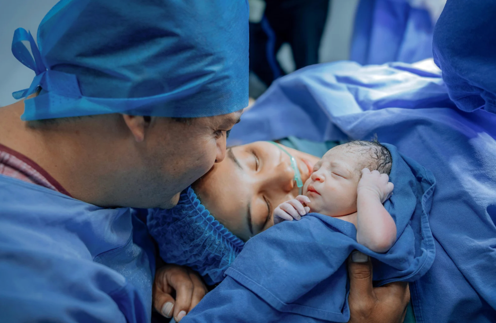 dad, newborn, birth, emergency C-section, viral video, TikTok, Rosalie Marie, hospital, parenting, relationship