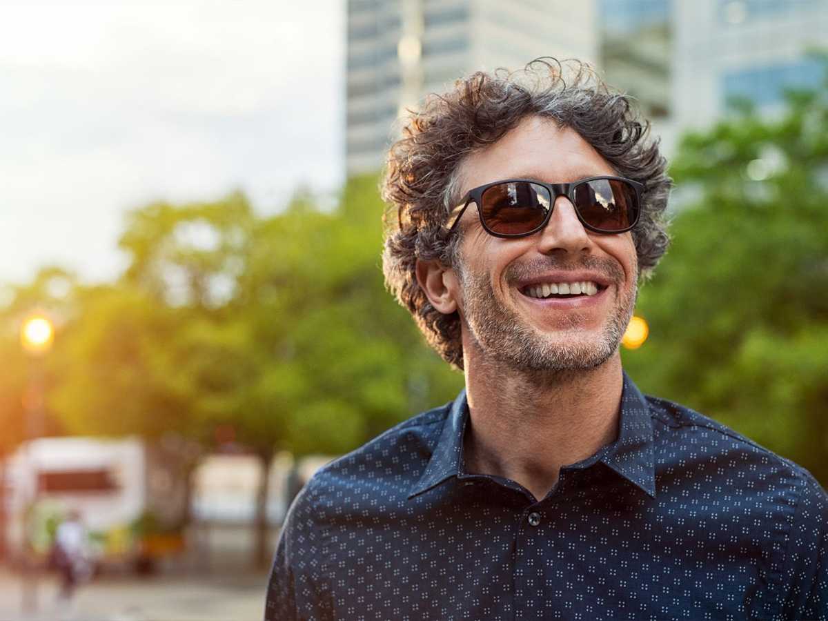 man, smile, mindfulness, mental health, happiness 
