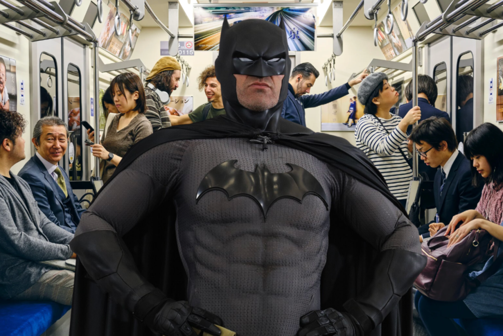 batman, subway, social experiment, batman effect, psychology