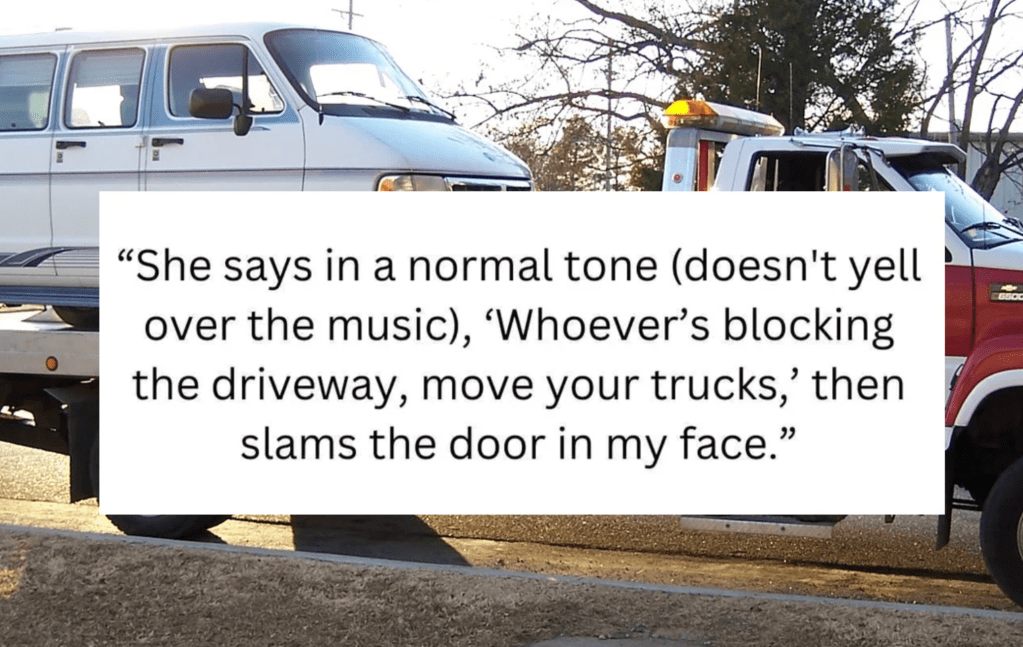 revenge story, petty revenge, bad neighbors, HOA, towing, instant karma, Reddit story, justice, parking dispute, funny story