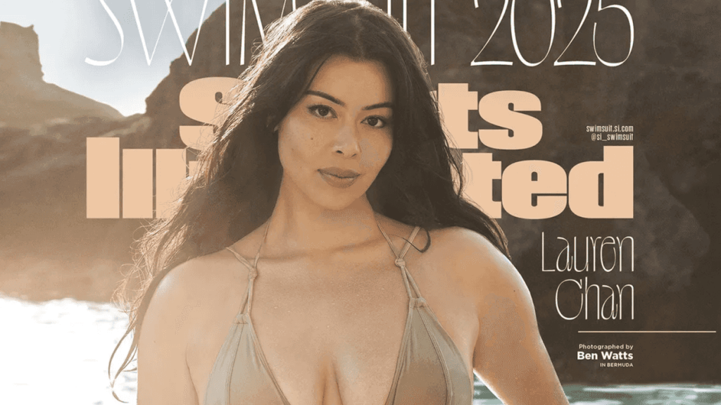 lauren chan, sports illustrated swimsuit, plus size model, body positivity, lgbtq fashion, size inclusivity, queer representation, unretouched photos, henning brand, mental health