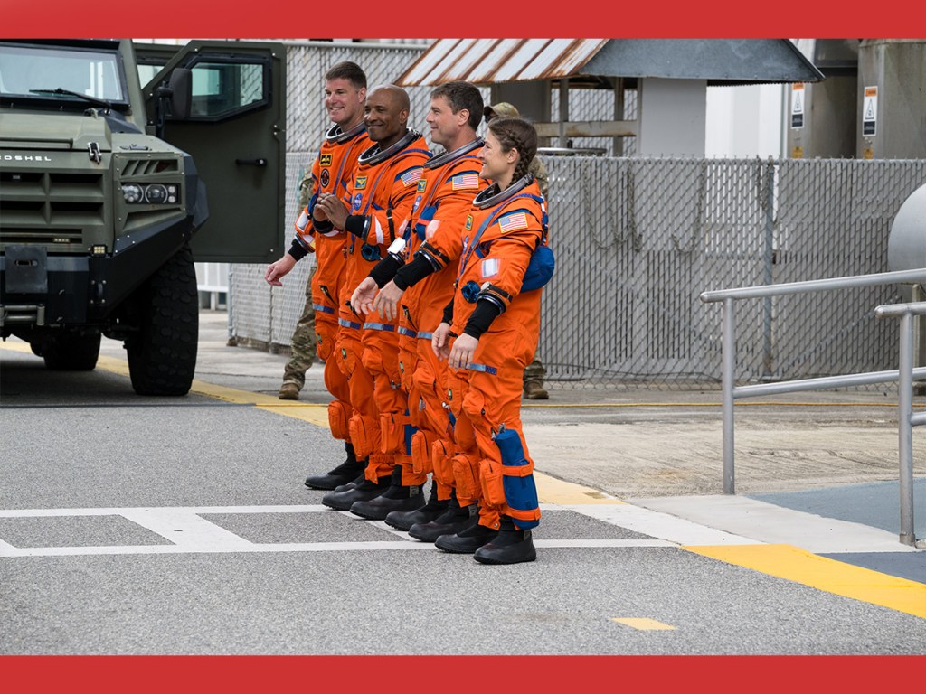 NASA astronauts, mission specialist, Launch Complex, journey to Moon, rockets