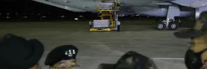 South Korean soldiers oversee the arrival of a batch of Johnson & Johnson’s Janssen COVID-19 vaccines donated by the U.S. government on June 5, 2021.
