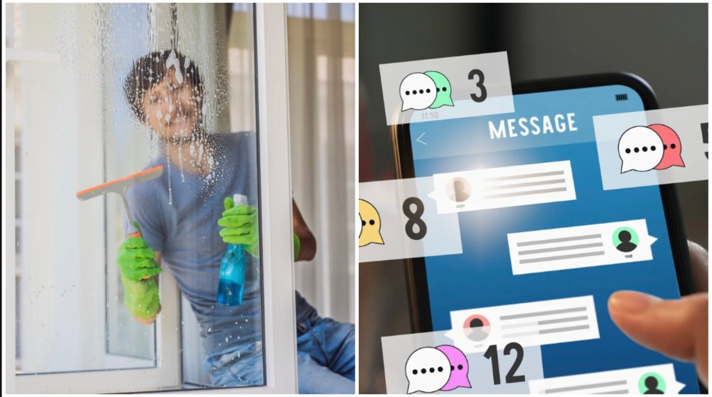 window washing, social media, restaurants, business
