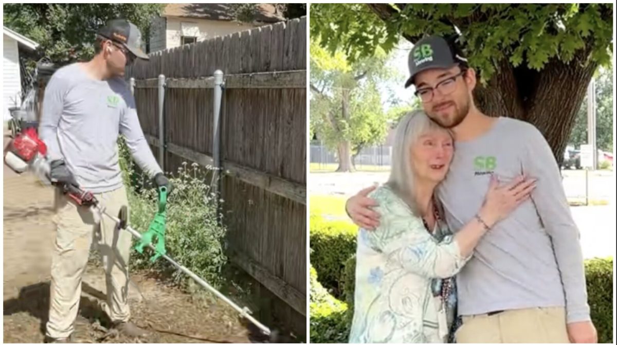lawn care, gofundme, feel good story, elder care, wholesome
